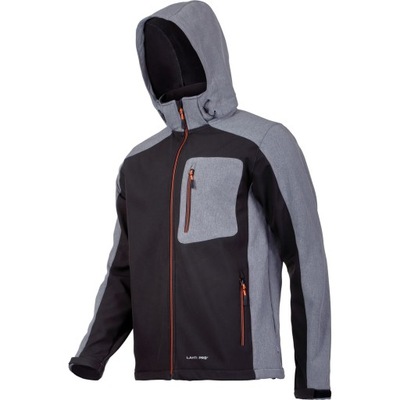 LAHTI PRO КУРТКА РОБОЧА SOFTSHELL Z KAPTUREM BLACK/GRAY/ORANGE L4091603