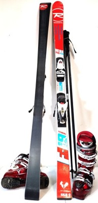 Narty ROSSIGNOL 162 cm, buty r.26,0 cm, kije (3034)