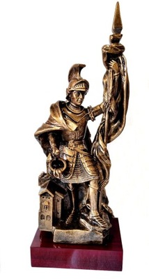 Statuetka św.FLORIAN, STRAŻAK Odlew 47cm. GRAWER