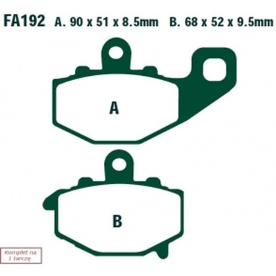 EBCFA192 EBC КОЛОДКИ HAM. MOTO. KAWASAKI Z 750 S (05-07)/ Z 1000 SX (ABS)