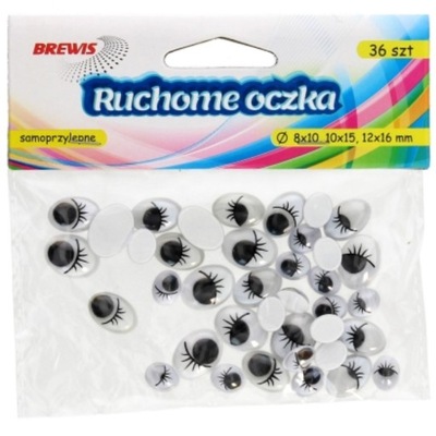 OWALNE RUCHOME OCZKA MIX ROZMIAR 36SZ RZĘSY BREWIS