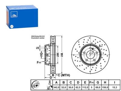 DISCOS DE FRENADO 2SZT. PARTE DELANTERA MERCEDES C A205 C C205 C T-MODEL S205 C  