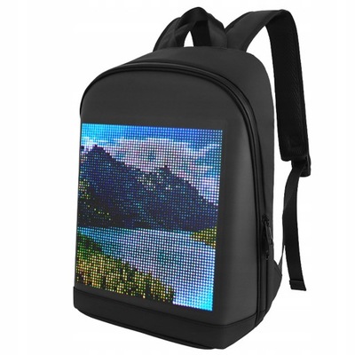 Kolorowy ekran LED Konfigurowalny plecak Torba