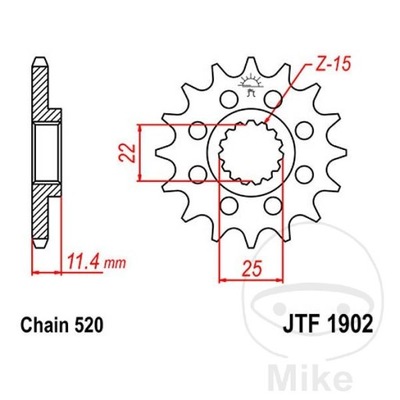 ЗУБЧАТКА ПЕРЕДНЯ JT F1902-13, 13Z, РОЗМІР 520 RACING