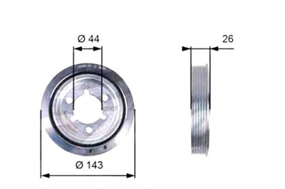 827593 GATES ШЕСТЕРНЯ ШКИВ ВАЛА ШАТУННЫЕ CITROEN BERLINGO/C2/C3/PEUGEOT 206 1.4/1