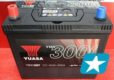 YUASA YBX3057 АККУМУЛЯТОР 45AH 400A L+