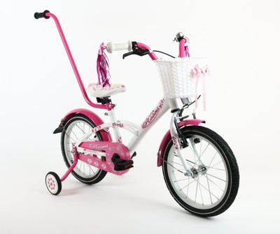 Rower 16 cali dla dziewczynki TURBO Roses 20" biało-różowy POLSKI PRODUCENT