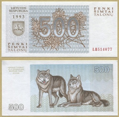 -- LITWA 500 TALONAS 1993 LH P46a UNC