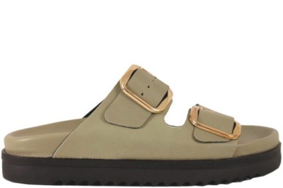 Tamaris 1-27404-28 775 Skórzane klapki khaki