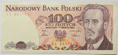 Banknot 100zł 1986 rok - Seria SE