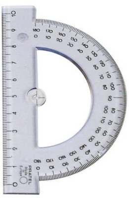 Szkolny KĄTOMIERZ GEOMETRYCZNY 10 cm 180 stopni Geometryczny LINIJKA Pratel