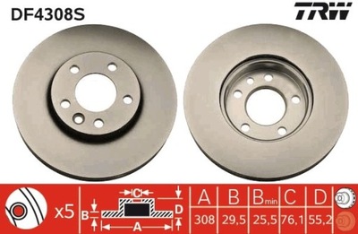 ДИСК ТОРМОЗНОЙ VW ПЕРЕД T5 03- DF4308S