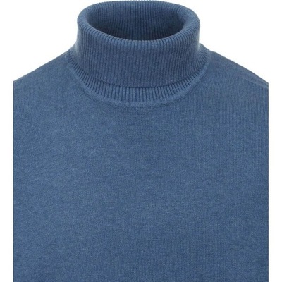 niebieski męski bawełniany sweter z golfem Redmond M