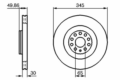 BOSCH ГАЛЬМІВНІ ДИСКИ ГАЛЬМІВНІ 2 ШТУКИ. 0986479204 ПЕРЕД AUDI A3 SEAT LEON VW