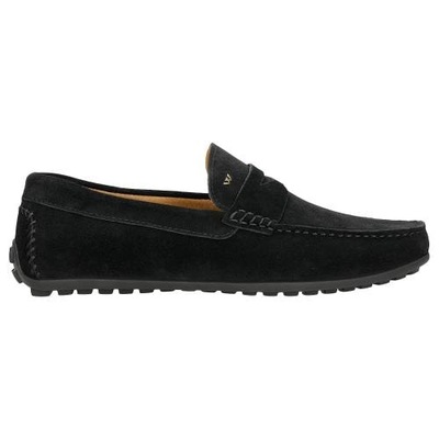 Czarne mokasyny męskie w stylu casual r. 44