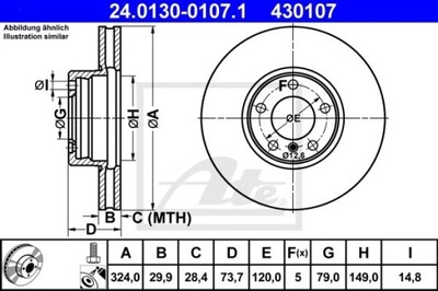 24.0130-0107.1 DISKU HAM.PRZOD BMW 5 E39 00-03 