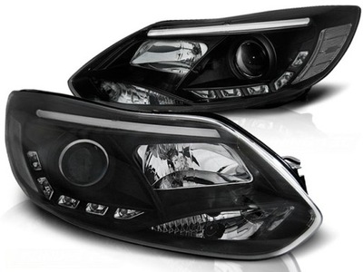 ФОНАРІ РЕФЛЕКТОРИ FORD FOCUS MK3 11- LED (СВІТЛОДІОД) TUBE BLACK