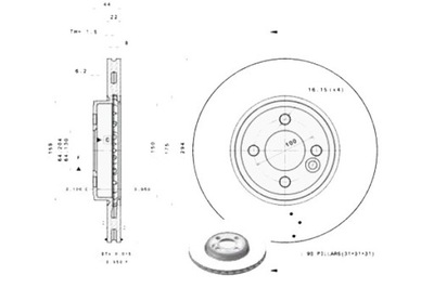 Brembo гальмівні диски гальмівні 2szt. mini r50 r53 r56 фото №1