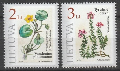 Litwa 2001 Znaczki 758-9 ** kwiaty rośliny