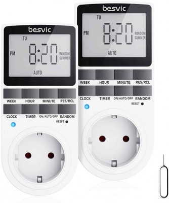 2x programator czasowy cyfrowy do gniazdka 230V