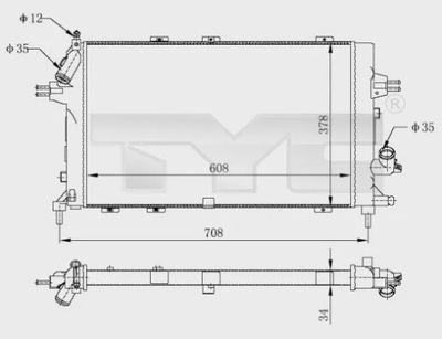 725-0028-R/TYC РАДІАТОР OPEL ASTRA H 04-