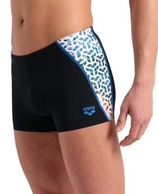 Szorty kąpielowe Arena PLANET WATER SWIM SHORT BLACK-WHITE MULTI 100