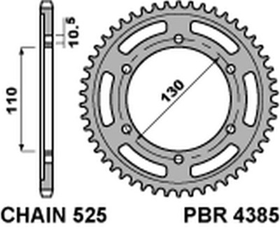 PBR KRUMPLIARATIS GALINĖ 4385 43 C45 SUZUKI GSXR600 11-16 