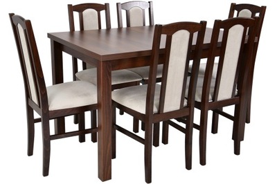 Stół plus 6 krzeseł ZESTAW DO JADALNI salonu beż