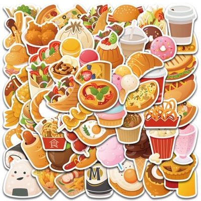 100 sztuk Cute Cartoon pyszne jedzenie