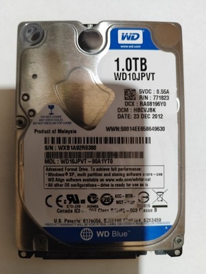 Dysk WD Scorpio Blue WD10JPVT 1TB SATA II 2,5"