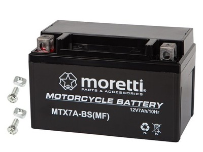 82-352# АККУМУЛЯТОР МОТОЦИКЛЕТНЫЙ 12V 7AH MTX7A-BS MORETTI