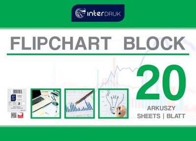 Blok do flipchartów A1, gładki, 20 kartek, Interd