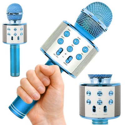 MIKROFON BEZPRZEWODOWY BLUETOOTH GŁOŚNIK KARAOKE MODULATOR GŁOSU OKRĄGŁY