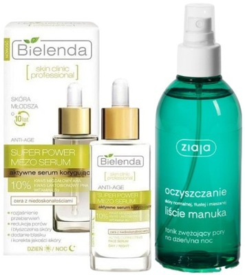 BIELENDA SKIN CLINIC SERUM KORYGUJĄCE + ZIAJA OCZYSZCZANIE TONIK 200ML