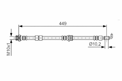 ПАТРУБОК ТОРМОЗНОЙ ГИБКИЙ ПЕРЕД L/P MAZDA CX-7 2.2D 2.3 2.5