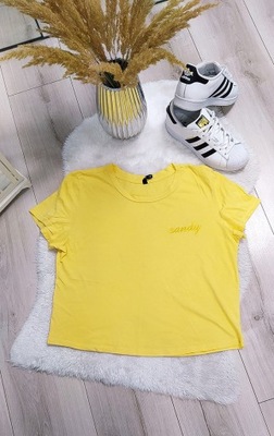 Sinsay T-shirt damski zółty r XL F001