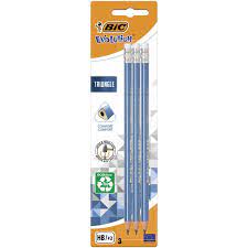 BIC Evolution Triangle 3 x ołówek z gumką 3 sztuki