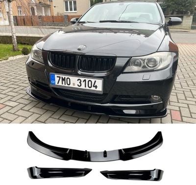 BMW E90 E91 2005-2008 FACING BUMPER FRONT SPLITTER BLACK GLOSS  