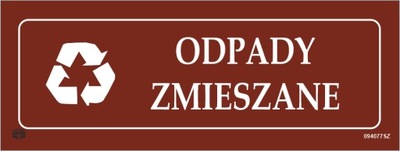 TABLICA TABLICZKA INFO. "ODPADY ZMIESZANE''