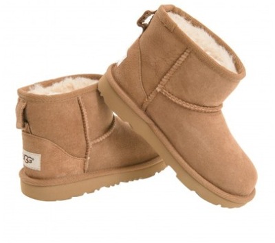 UGG MINI 1017715 buty botki zimowe skóra skórzane jasny brąz r. 33,5