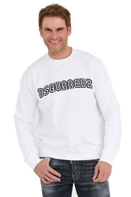 DSQUARED2 Biała bluza męska OUTLINE COOL SWT XL