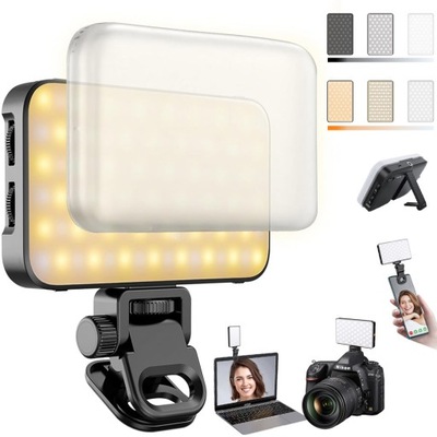 MAŁA LAMPA KLIPS LED SELFIE DO SMARTFONU PRZENOŚNA DO ZDJĘĆ Z UCHWYTEM