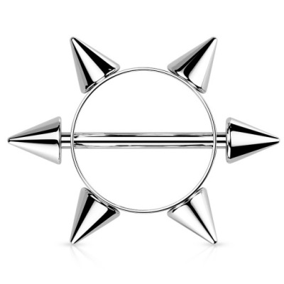 Kolczyk do sutka - Stożki 1,6/15 srebrny