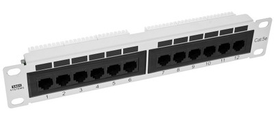 Patch panel 10" 12-portów RJ45 UTP5e