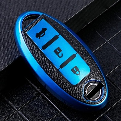 BLUE CCAR 3 BUTTON KEY CASE CASE BIECIAN PARA NISSANA INFINITI JUKE LEAF MIC  