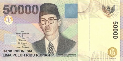 INDONEZJA 50000 Rupiah 1999 / 2004 P-139f UNC