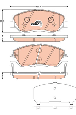 КОЛОДКИ ТОРМОЗНЫЕ - КОМПЛЕКТ COTEC GDB3418