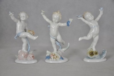 3 Figury figurki Putto Metzler & Ortloff
