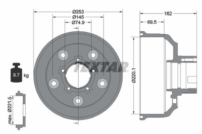 TEXTAR 94037200 BŪGNINIAI STABDŽIAI STABDŽIŲ 