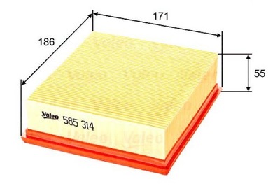 Valeo 585314 фільтр повітря фото №1